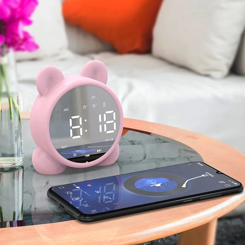 Réveil Miroir Bluetooth Chat Enfant LED – Image 3