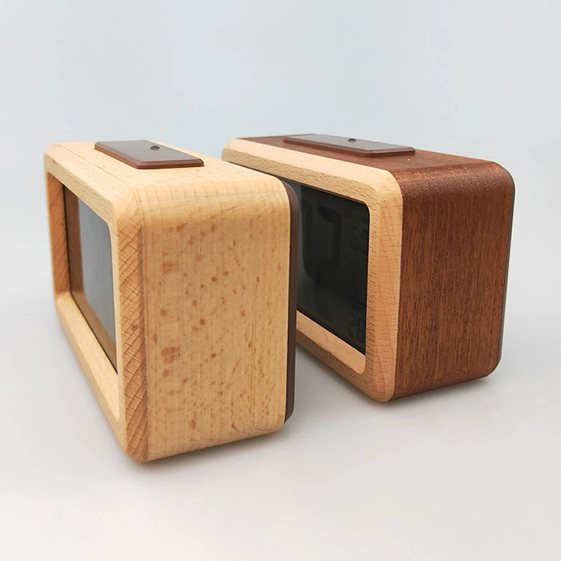 Réveil numérique bois LED avec température – Image 6