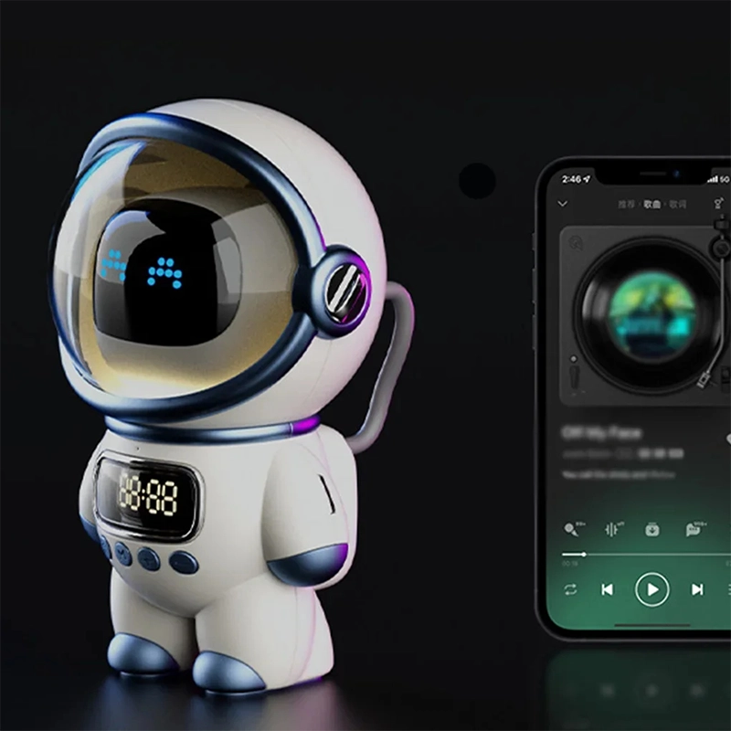 Enceinte réveil astronaute LED bluetooth – Image 3