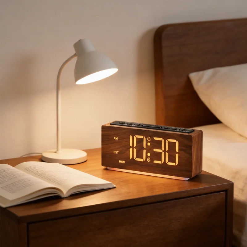 Réveil Numérique Bois Design Minimaliste – Image 2