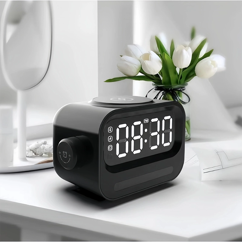 Réveil radio bluetooth et veilleuse avec chargement sans fil 15W, – Image 4